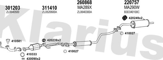 Klarius 570236E - Система випуску ОГ autocars.com.ua
