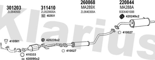 Klarius 570237E - Система випуску ОГ autocars.com.ua