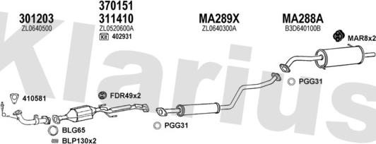 Klarius 570237U - Система випуску ОГ autocars.com.ua