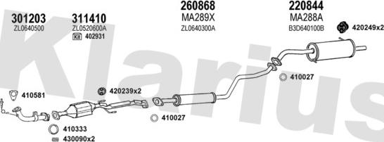 Klarius 570239E - Система випуску ОГ autocars.com.ua