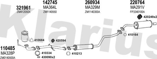 Klarius 570240E - Система випуску ОГ autocars.com.ua