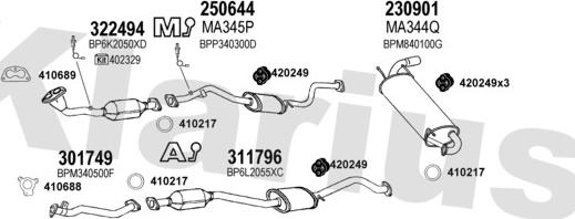 Klarius 570243E - Система випуску ОГ autocars.com.ua