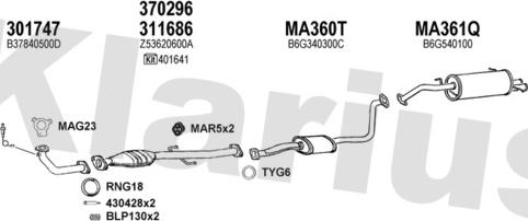 Klarius 570248U - Система випуску ОГ autocars.com.ua