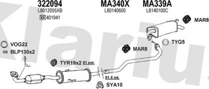 Klarius 570250U - Система випуску ОГ autocars.com.ua