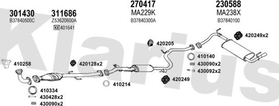 Klarius 570256E - Система випуску ОГ autocars.com.ua