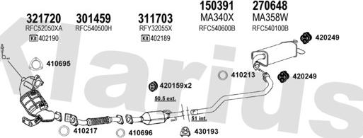 Klarius 570257E - Система выпуска ОГ avtokuzovplus.com.ua