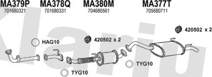 Klarius 570271U - Система випуску ОГ autocars.com.ua