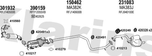 Klarius 570272E - Система випуску ОГ autocars.com.ua