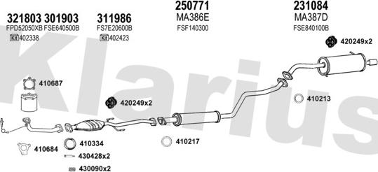 Klarius 570275E - Система випуску ОГ autocars.com.ua