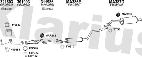Klarius 570275U - Система випуску ОГ autocars.com.ua