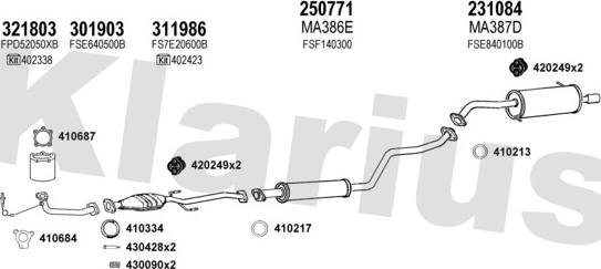 Klarius 570276E - Система випуску ОГ autocars.com.ua