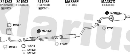 Klarius 570276U - Система випуску ОГ autocars.com.ua