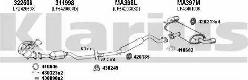 Klarius 570283E - Система випуску ОГ autocars.com.ua
