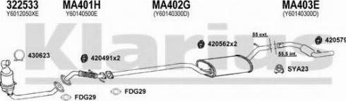 Klarius 570285U - Система випуску ОГ autocars.com.ua