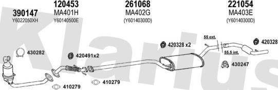 Klarius 570287E - Система выпуска ОГ avtokuzovplus.com.ua