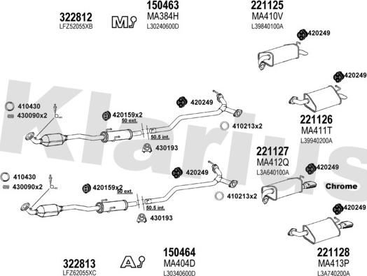 Klarius 570297E - Система випуску ОГ autocars.com.ua