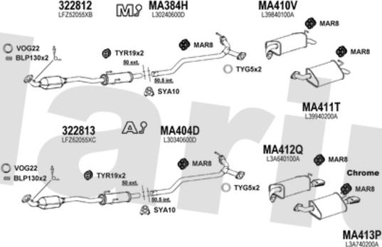 Klarius 570297U - Система випуску ОГ autocars.com.ua