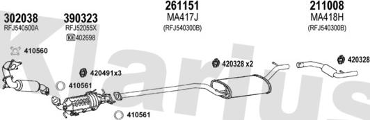 Klarius 570308E - Система випуску ОГ autocars.com.ua
