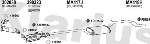 Klarius 570308U - Система випуску ОГ autocars.com.ua
