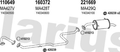 Klarius 570313E - Система випуску ОГ autocars.com.ua
