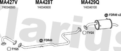 Klarius 570313U - Система випуску ОГ autocars.com.ua