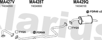 Klarius 570314U - Система випуску ОГ autocars.com.ua
