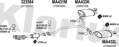 Klarius 570318U - Система випуску ОГ autocars.com.ua