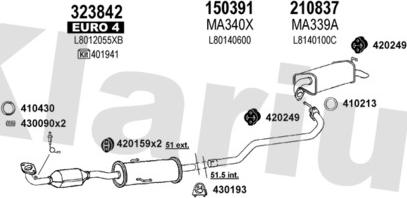 Klarius 570322E - Система випуску ОГ autocars.com.ua