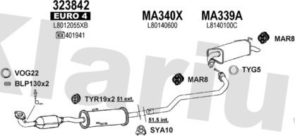 Klarius 570322U - Система випуску ОГ autocars.com.ua