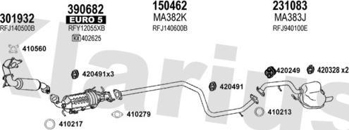 Klarius 570323E - Система випуску ОГ autocars.com.ua