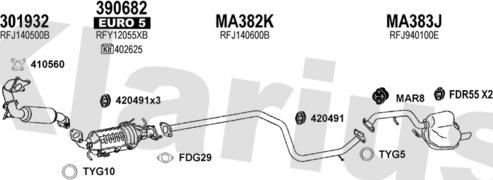 Klarius 570323U - Система випуску ОГ autocars.com.ua