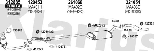 Klarius 570324E - Система выпуска ОГ avtokuzovplus.com.ua