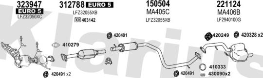 Klarius 570326E - Система выпуска ОГ autodnr.net