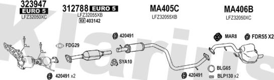 Klarius 570326U - Система выпуска ОГ autodnr.net