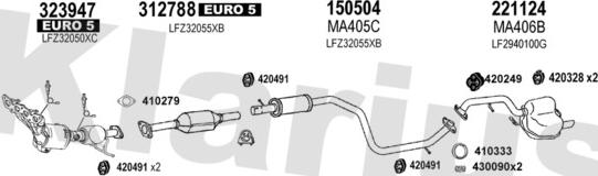 Klarius 570328E - Система випуску ОГ autocars.com.ua