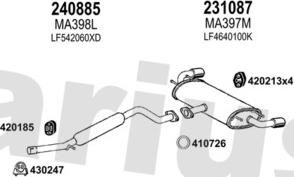 Klarius 570344E - Система випуску ОГ autocars.com.ua