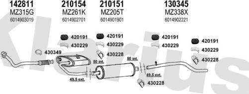 Klarius 600243E - Система випуску ОГ autocars.com.ua