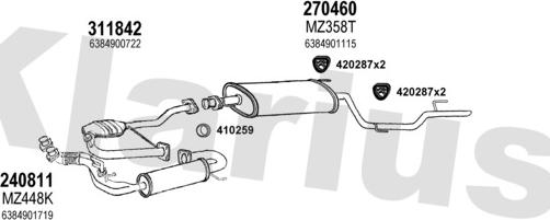 Klarius 600304E - Система випуску ОГ autocars.com.ua