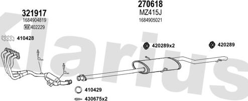 Klarius 600425E - Система випуску ОГ autocars.com.ua