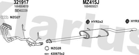 Klarius 600425U - Система випуску ОГ autocars.com.ua