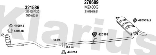 Klarius 600489E - Система випуску ОГ autocars.com.ua