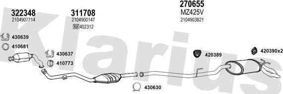 Klarius 600546E - Система випуску ОГ autocars.com.ua