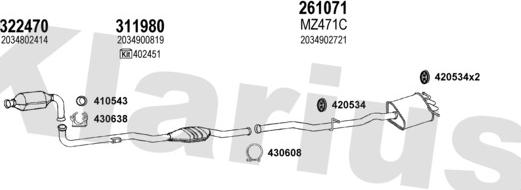 Klarius 600560E - Система випуску ОГ autocars.com.ua