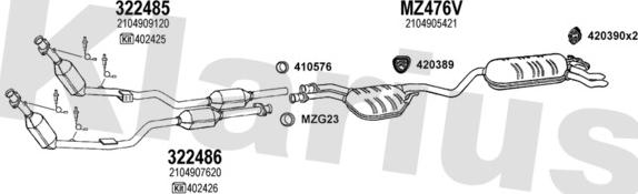 Klarius 600572U - Система випуску ОГ autocars.com.ua