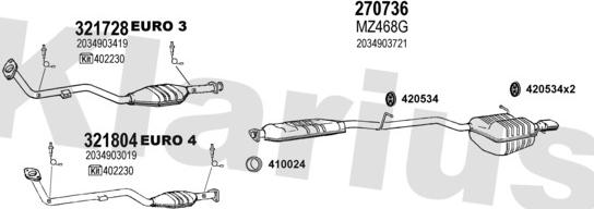 Klarius 600593E - Система випуску ОГ autocars.com.ua