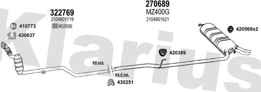 Klarius 600823E - Система випуску ОГ autocars.com.ua