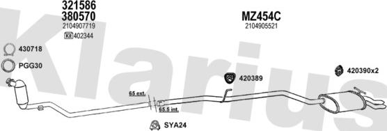 Klarius 600888U - Система випуску ОГ autocars.com.ua