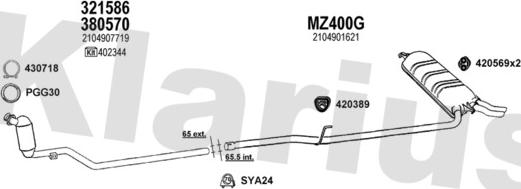 Klarius 600889U - Система випуску ОГ autocars.com.ua