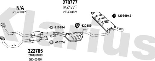 Klarius 600892E - Система випуску ОГ autocars.com.ua