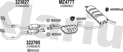 Klarius 600892U - Система випуску ОГ autocars.com.ua